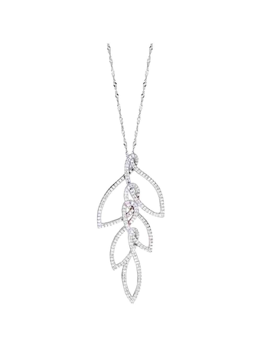 MORELLATO Italy Silver Leaf Pendant Necklace